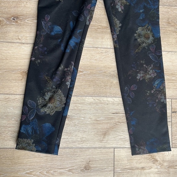 Soft Surroundings Black Floral Ponte Knit Pull On Pants - Picture 3 of 12